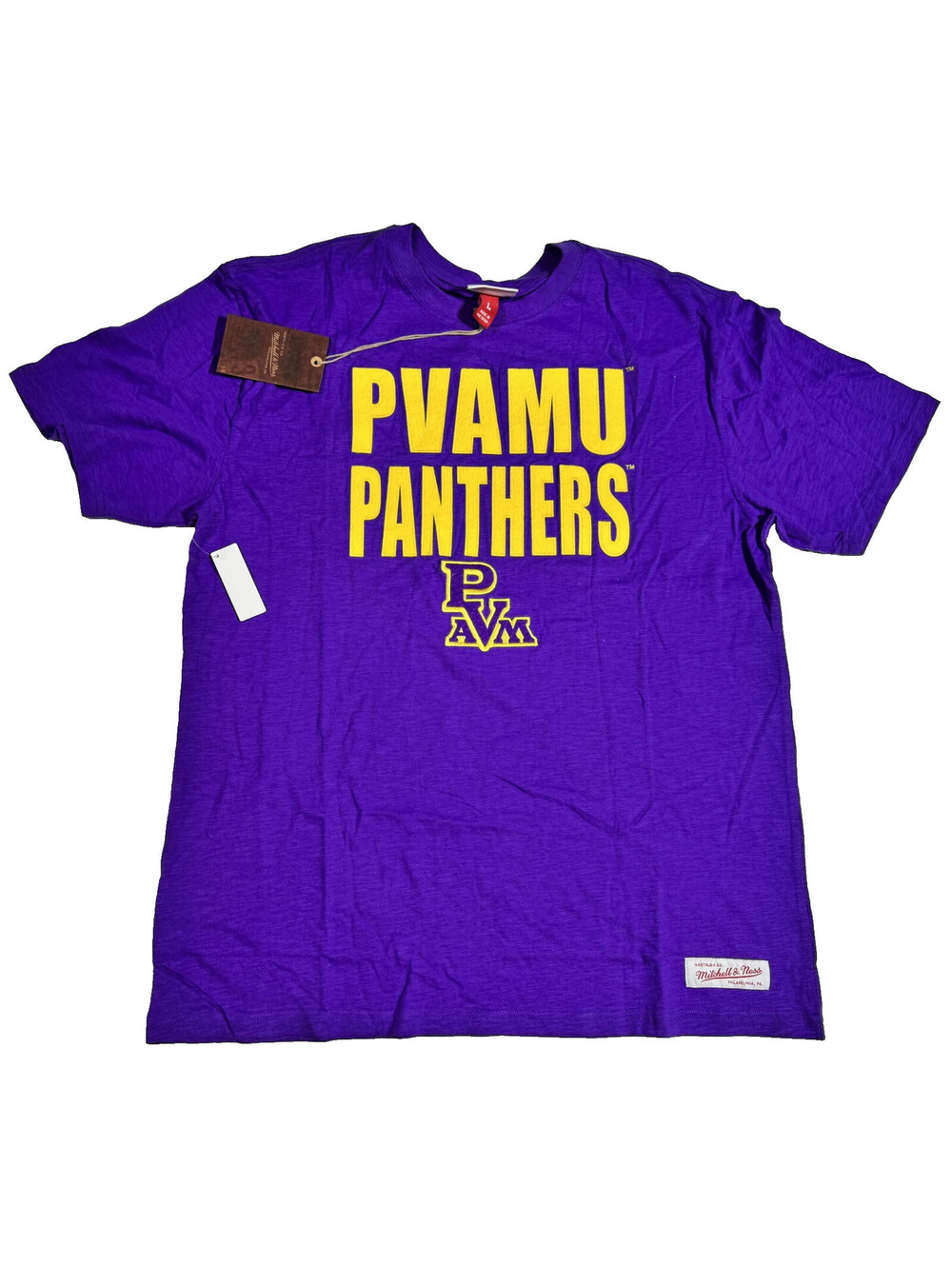 Mitchell & Ness Prairie View A&M PVAMU Panthers Purple T Shirt Mens L NWT